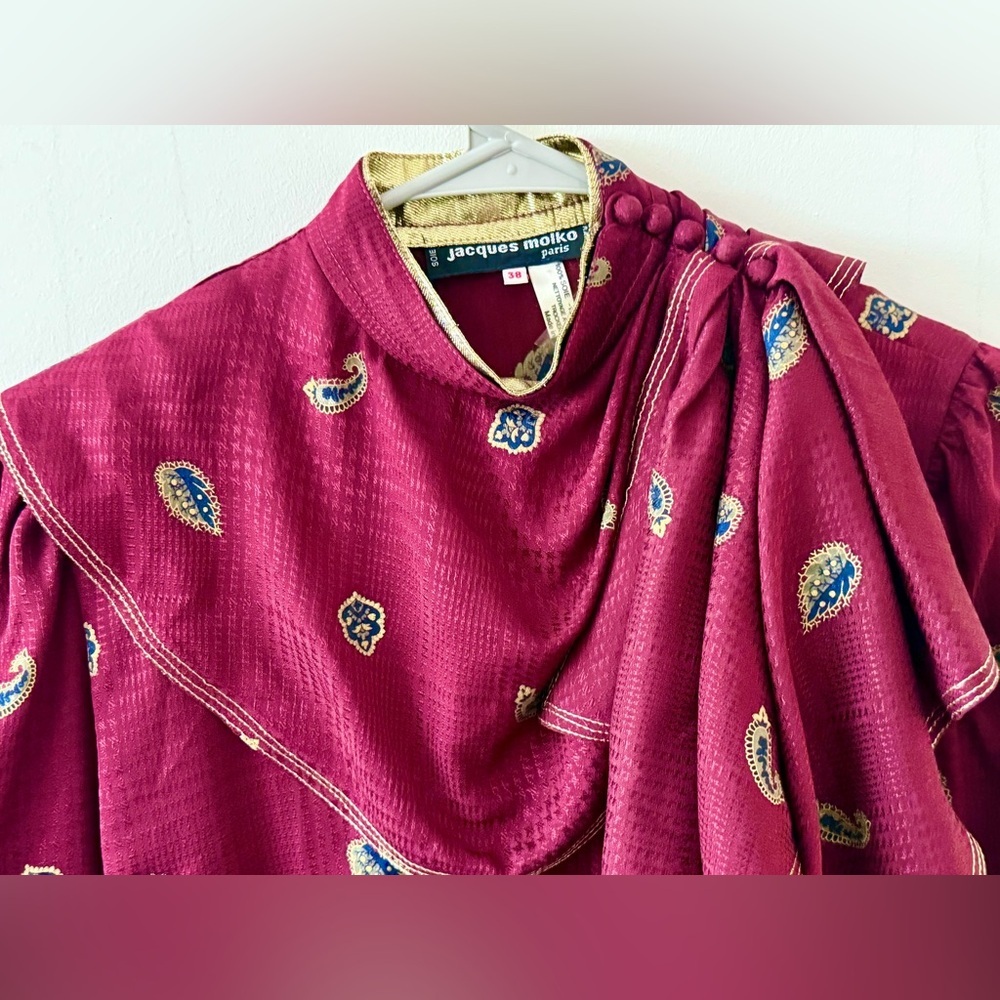 Vintage Silk Jacques Molko Blouse, made in Paris, eu size 38, us medium - Picture 4 of 8